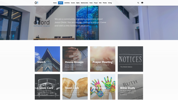 Screenshot of the Otford Methodist Church website