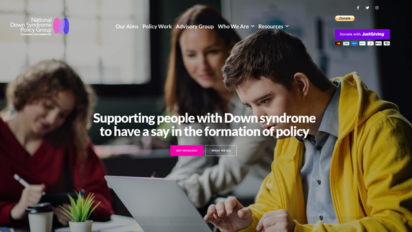 Screenshot of the National Down Syndrome Policy Group website