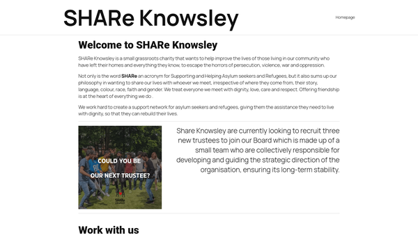 Screenshot of the Share Knowsley website