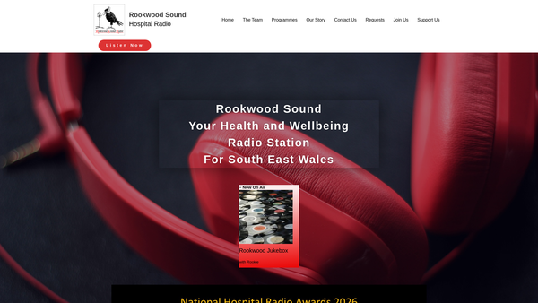 Screenshot of the Rookwood Sound Hospital Broadcasting website