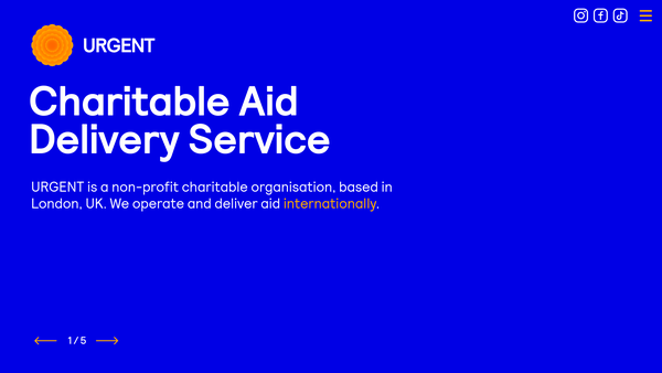 Screenshot of the Urgent Projects website