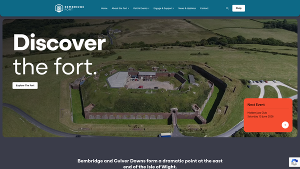Screenshot of the Bembridge Fort Trust website