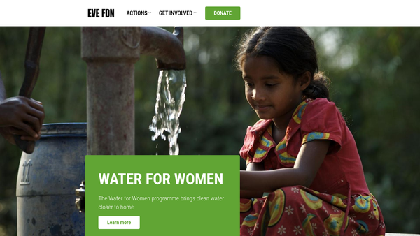 Screenshot of the Eve Foundation UK website