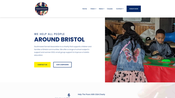 Screenshot of the Southmead Somali Association website