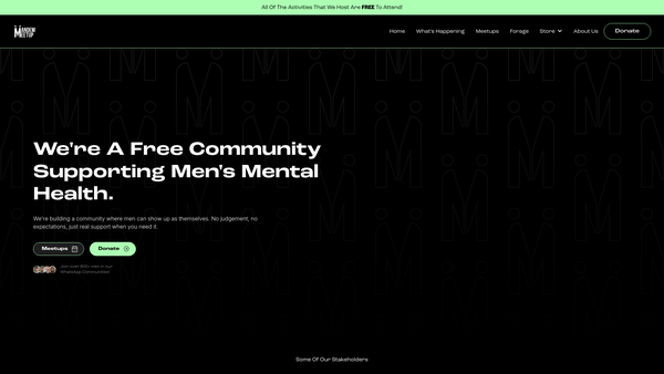Screenshot of the Mandem Meetup website