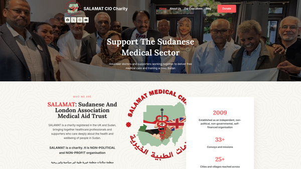 Screenshot of the Salamat website