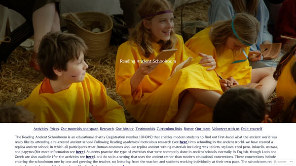 Screenshot of the Reading Ancient Schoolroom website