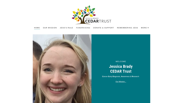 Screenshot of the Jessica Brady Cedar Trust website