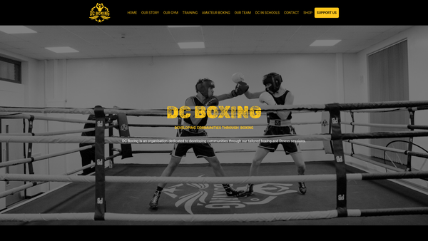 Screenshot of the DC Boxing website