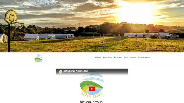Screenshot of the Nefyn Camps website