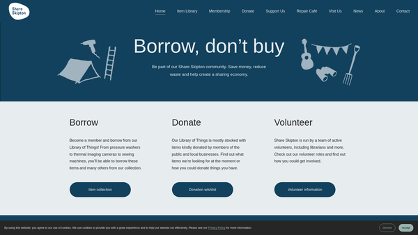 Screenshot of the Share Skipton website