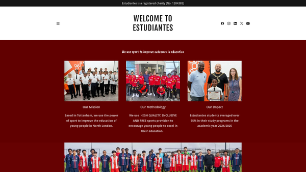 Screenshot of the Estudiantes CIO website