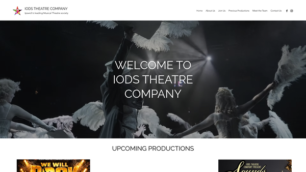 Screenshot of the Iods Theatre Company CIO website
