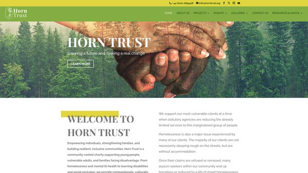 Screenshot of the Horn Trust website