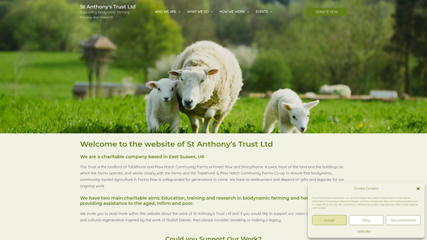 Screenshot of the St Anthony's Trust Limited website