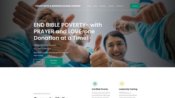 Screenshot of the Youth With A Mission Kausar London website