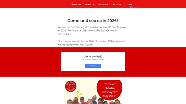 Screenshot of the Side By Side Theatre Group website