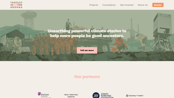 Screenshot of the Threads In The Ground website