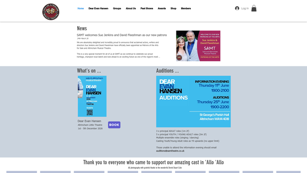 Screenshot of the Sale And Altrincham Musical Theatre website