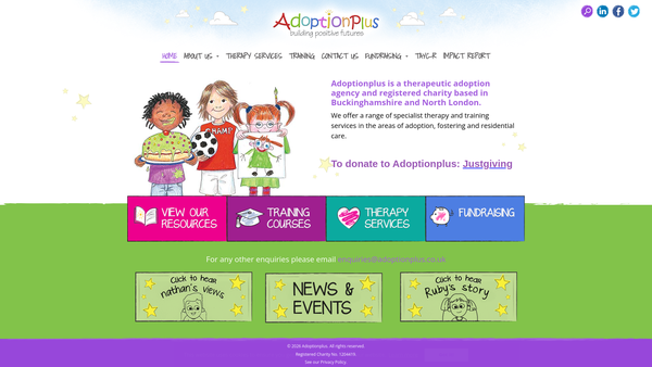 Screenshot of the Adoptionplus website