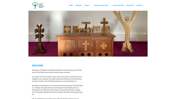 Screenshot of the St Albans United Reformed Church Charity website