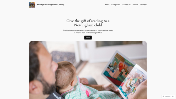 Screenshot of the Nottingham Imagination Library website