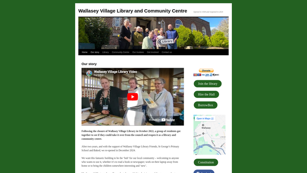 Screenshot of the Wallasey Village Library & Community Centre website