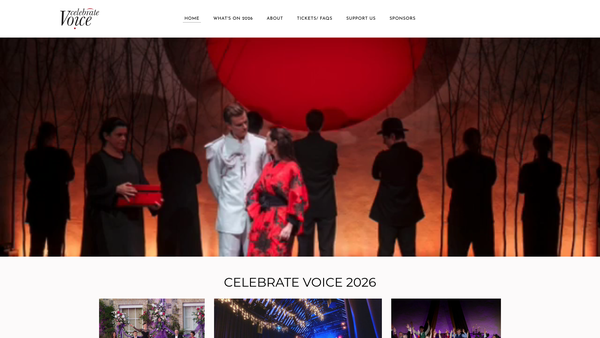 Screenshot of the Celebrate Voice website