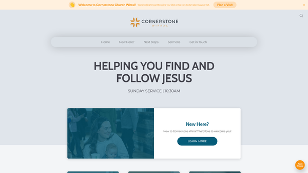 Screenshot of the Cornerstone Church Wirral website