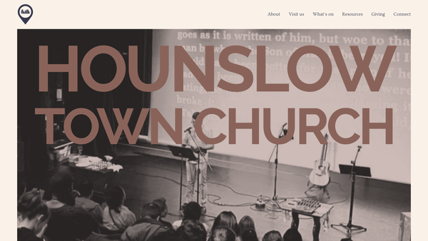 Screenshot of the Hounslow Town Church website