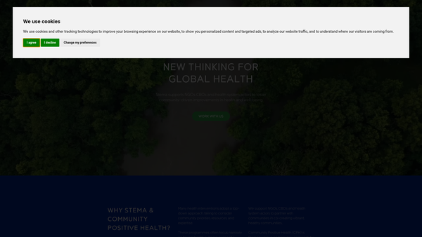 Screenshot of the Stema website