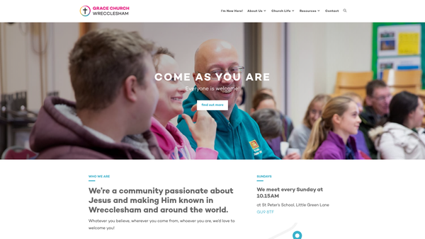 Screenshot of the Grace Church Wrecclesham website