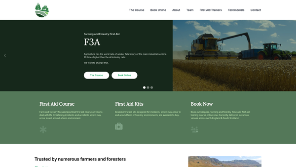 Screenshot of the F3a website