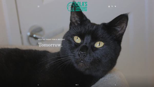 Screenshot of the Lola's Sanctuary Animal Rescue website