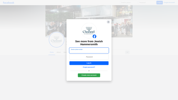Screenshot of the Chabad Hammersmith website