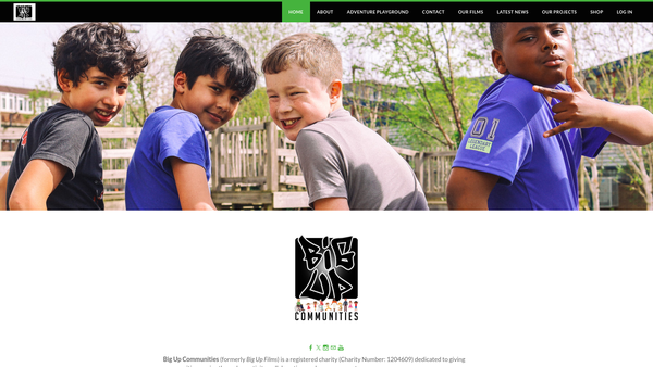 Screenshot of the Big Up Communities website