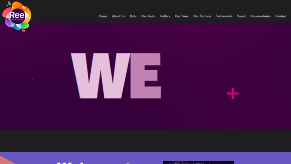 Screenshot of the Reel Creative website