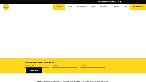 Screenshot of the Mindful Movers website