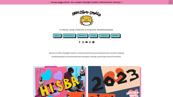 Screenshot of the Daylight Studio website