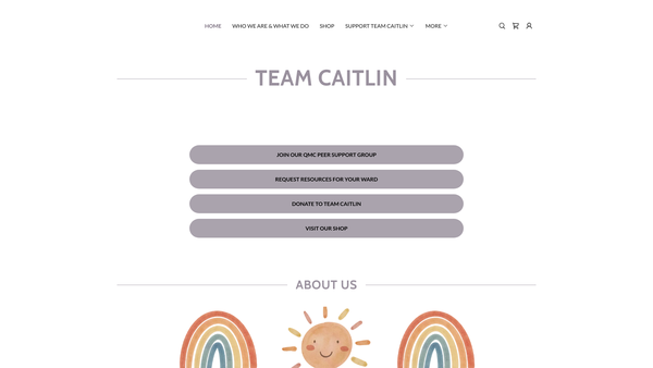 Screenshot of the Team Caitlin website