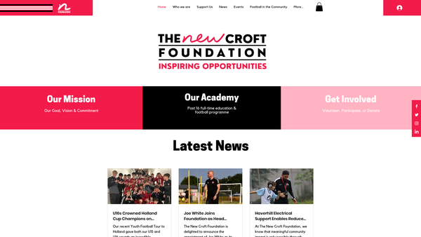 Screenshot of the The New Croft Foundation website