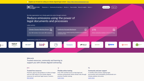 Screenshot of the The Chancery Lane Project website