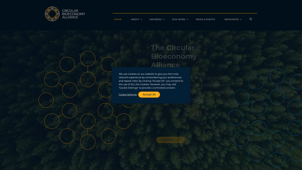 Screenshot of the Circular Bioeconomy Alliance website
