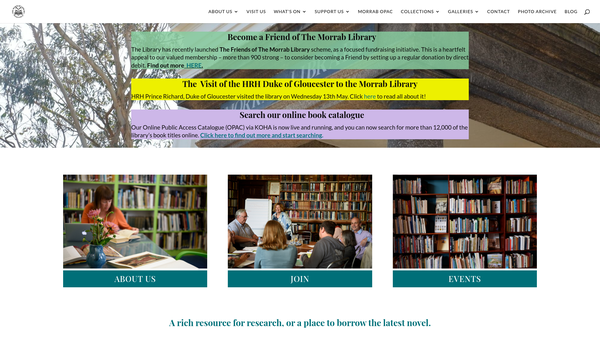 Screenshot of the The Morrab Library website