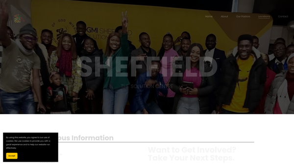 Screenshot of the Church Of God Mission International (Sheffield) website