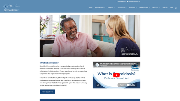 Screenshot of the Sarcoidosisuk website