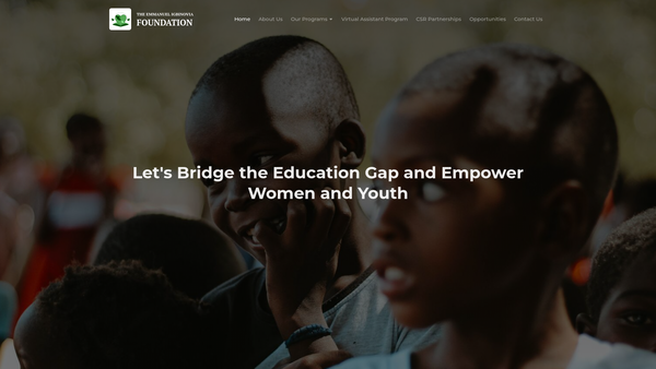 Screenshot of the Emmanuel Igbinovia Foundation website