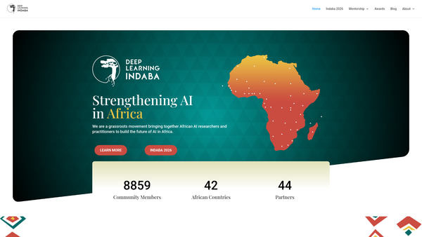 Screenshot of the Deep Learning Indaba Limited website