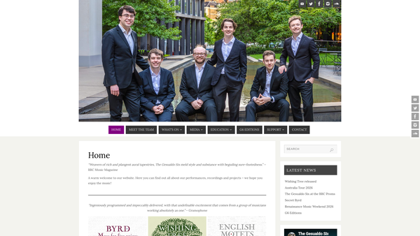 Screenshot of the The Gesualdo Six website