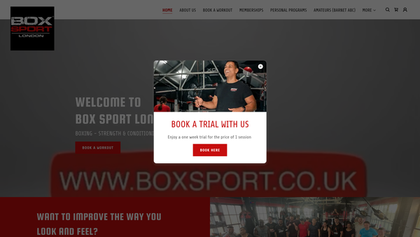 Screenshot of the Barnet Amateur Boxing Club website